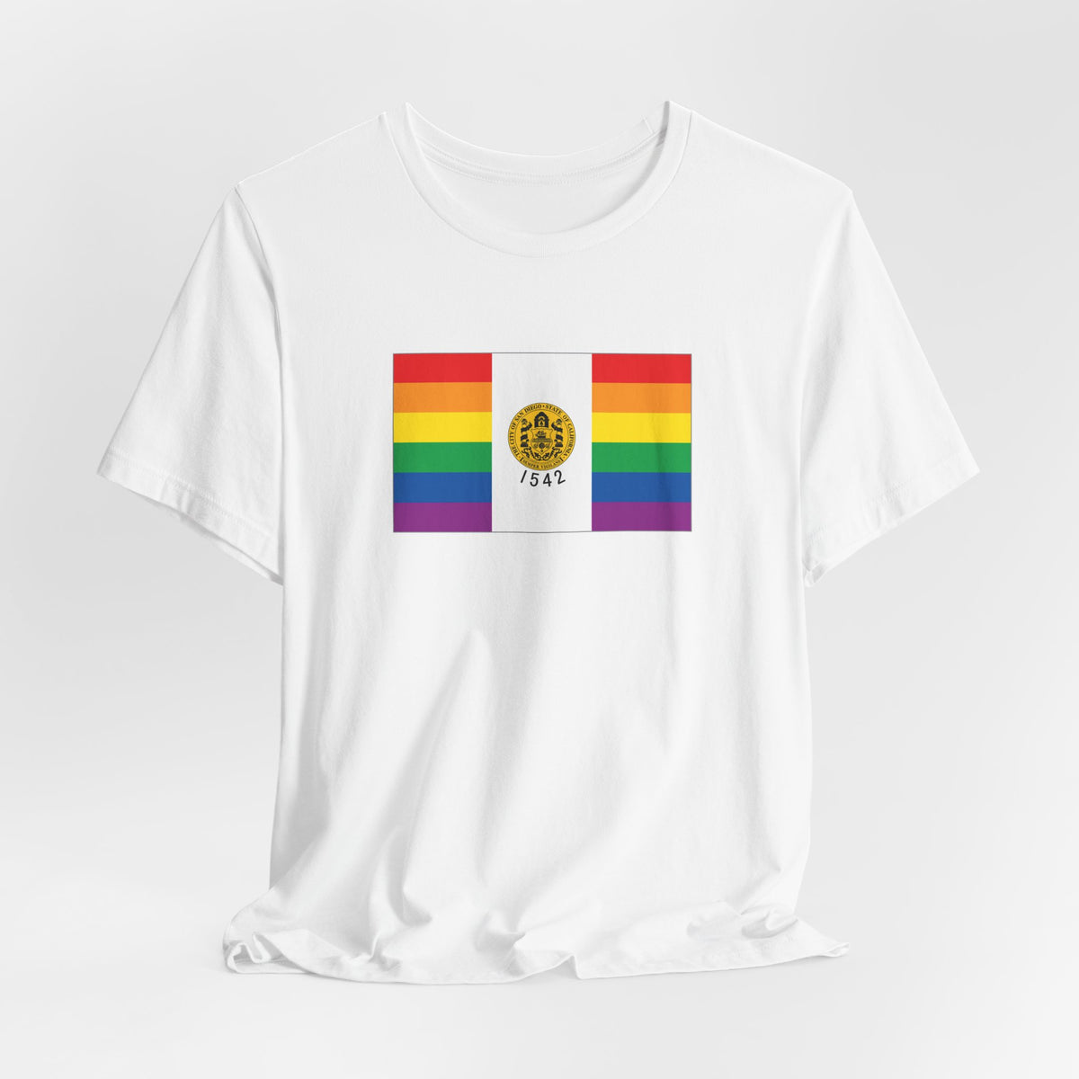 San Diego, California Rainbow Pride Flag T-shirt, Several Color Options