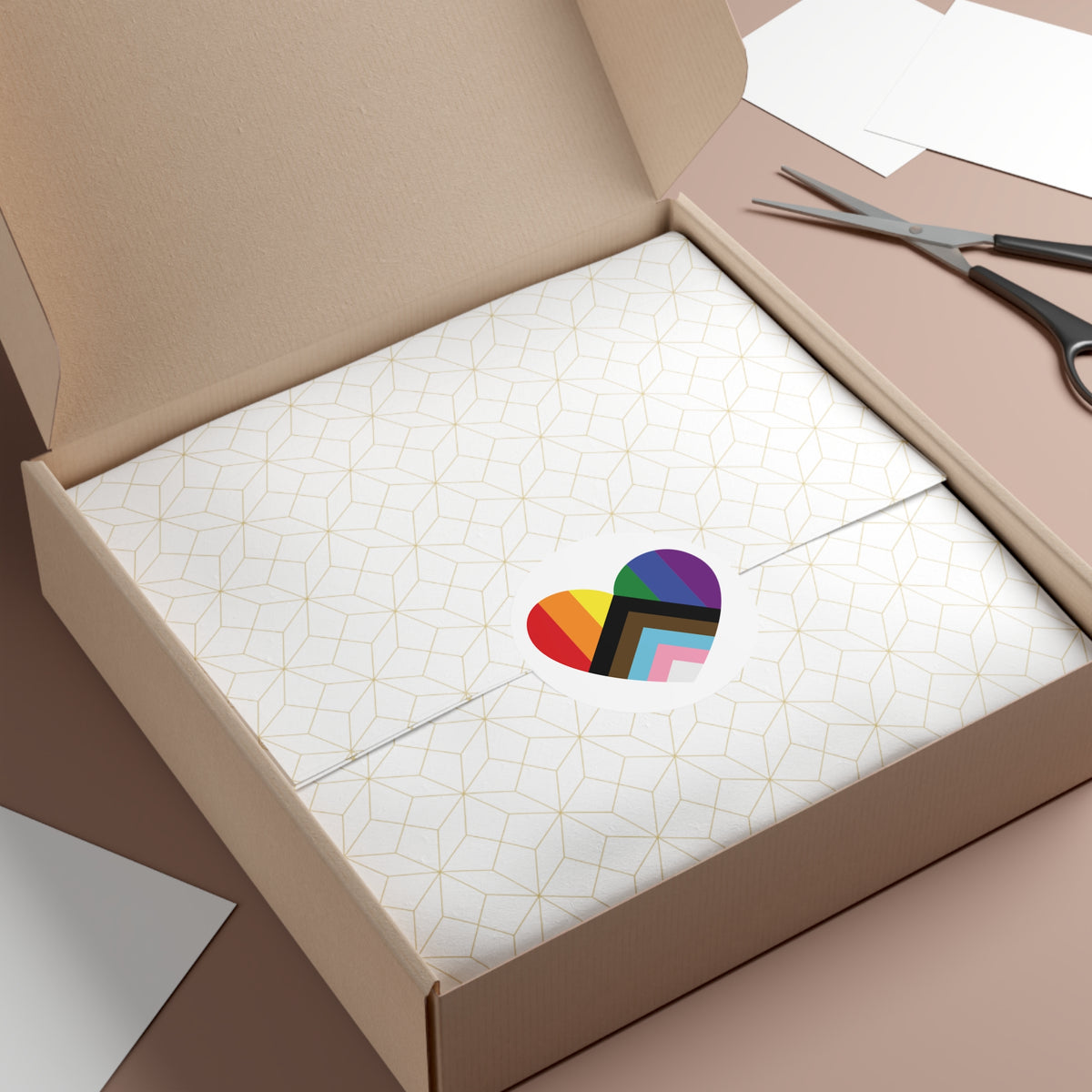 Progress Rainbow Pride Heart Flag Vinyl Sticker