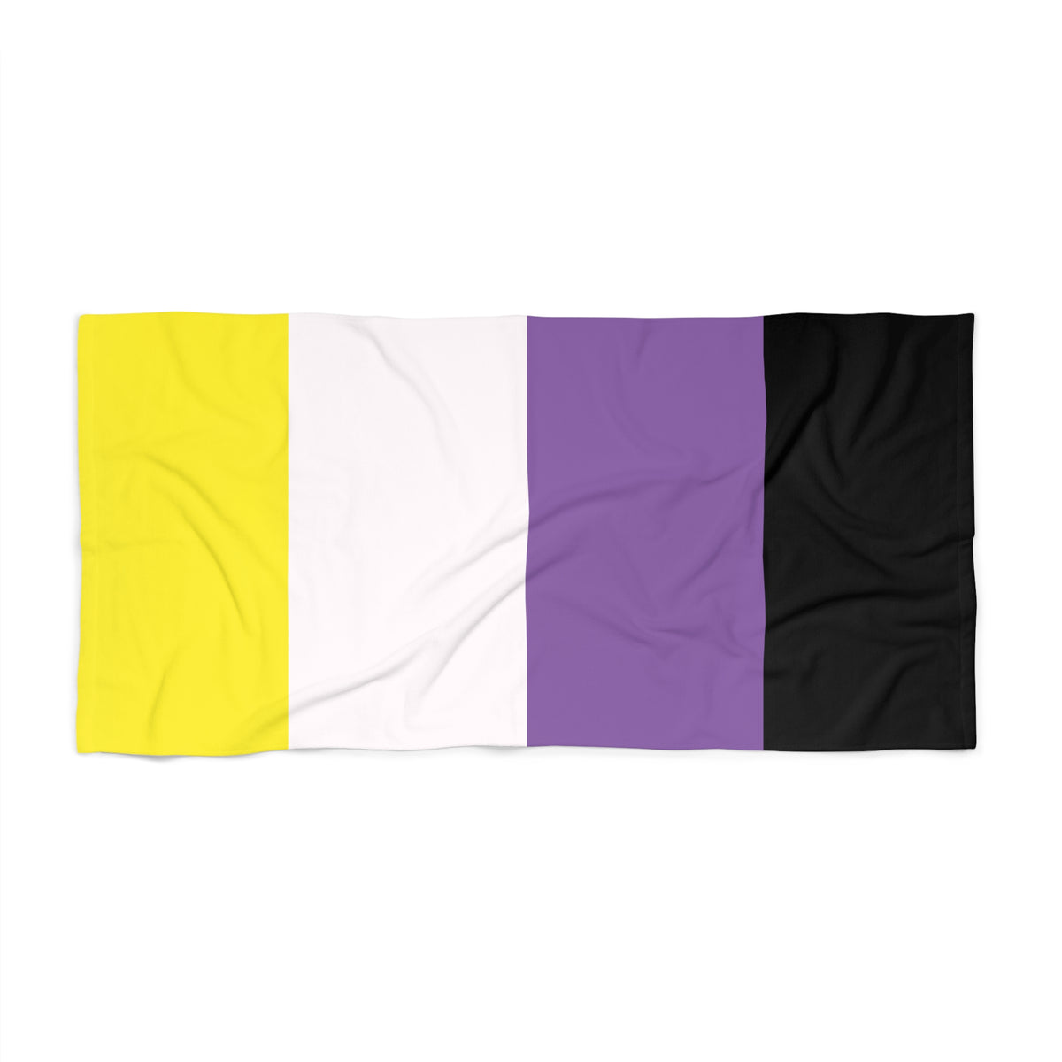 Non-Binary Pride Flag Beach Towel - vertical stripe deco