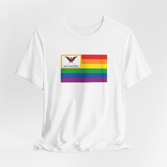 San Francisco, California Rainbow Pride Flag T-shirt, Several Color Options