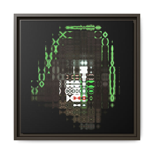 Knights In Satan's Service, Catman Abstract Portrait Collage Art, Matte Canvas, Framed (Multi-color options)