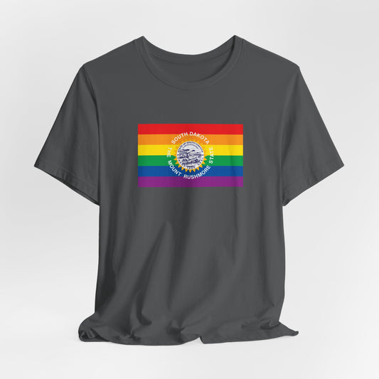 South Dakota Rainbow Pride Flag T-shirt, Several Color Options