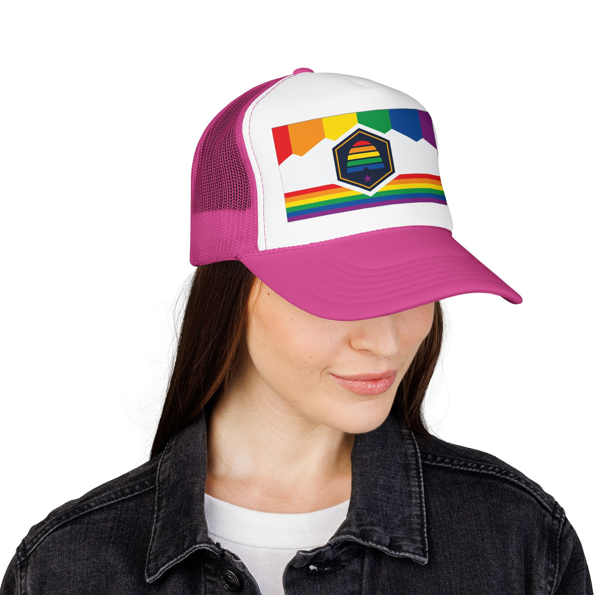 Utah Rainbow Pride Flag "UNITED" Printed Foam Trucker Hat, Several Color Options