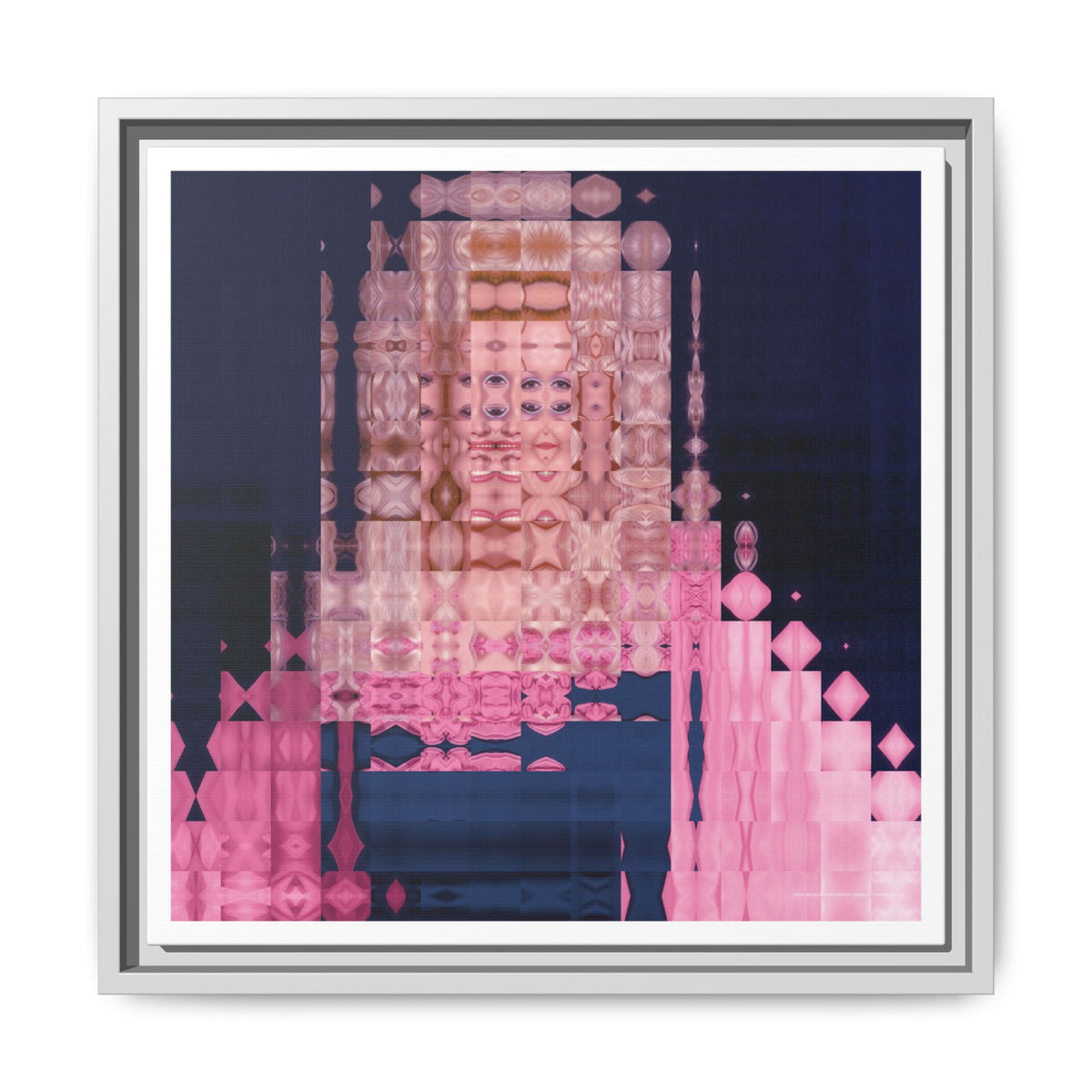 Iconic Big Blonde Wig Energy: Queen of Country Abstract Portrait Collage Art, Matte Canvas, Framed (Multi-color options)