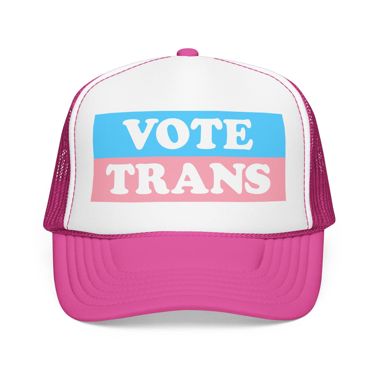 VOTE TRANS Stripes Trucker Cap, Pro-Trans Rights Statement Hat