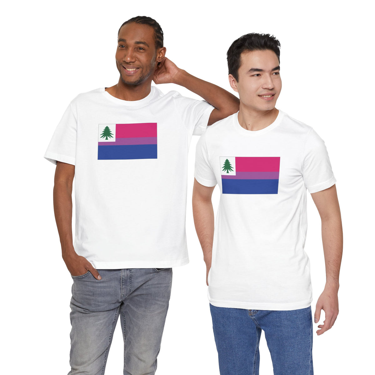 New England Bisexual Pride Flag T-shirt, Several Color Options
