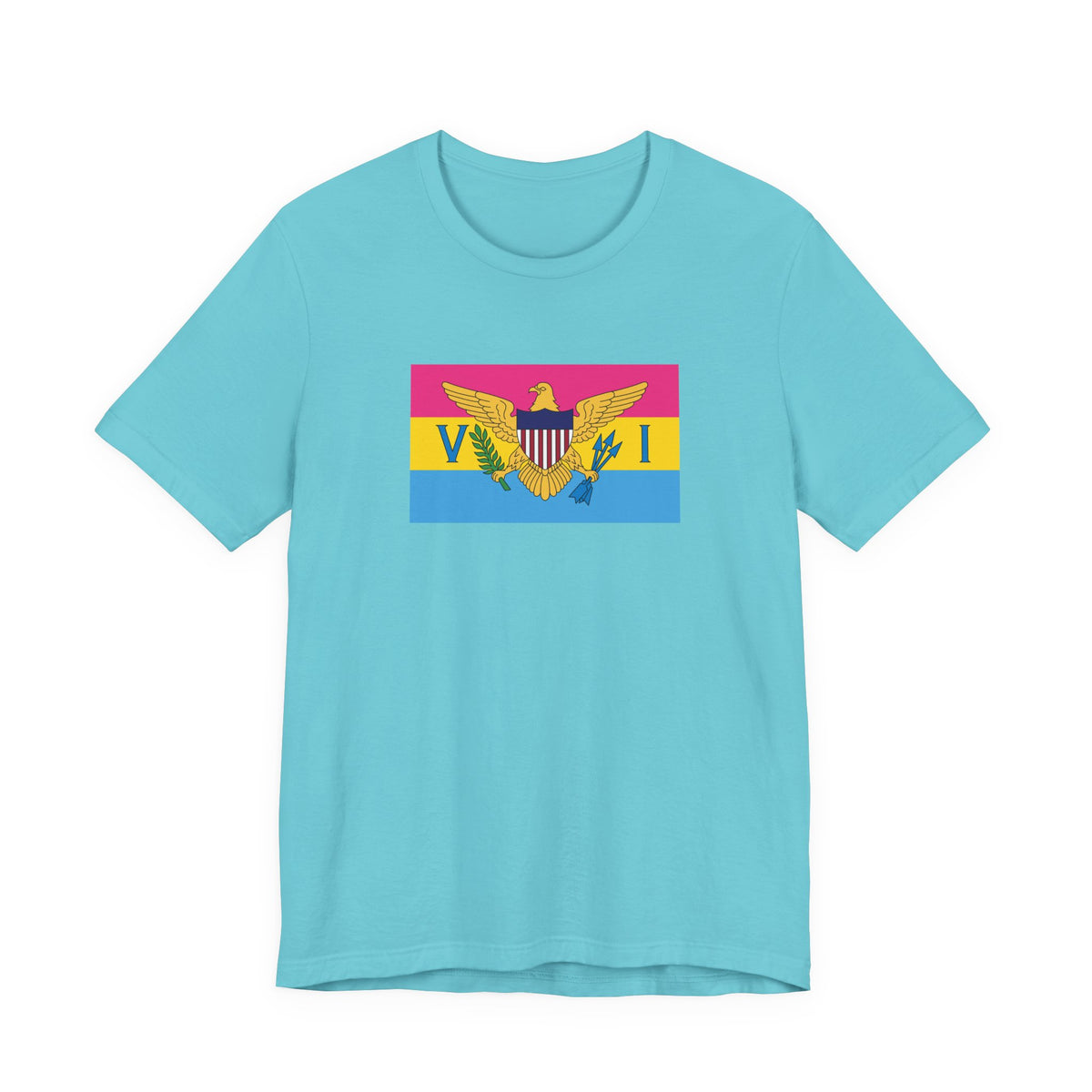 U.S. Virgin Islands Pansexual Pride Flag T-shirt, Several Color Options