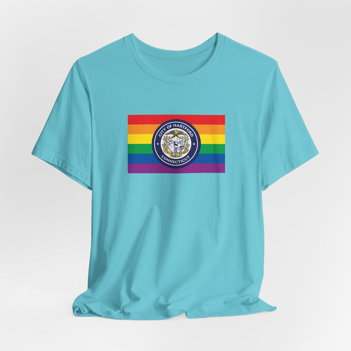 Hartford, Connecticut Rainbow Pride Flag T-shirt, Several Color Options