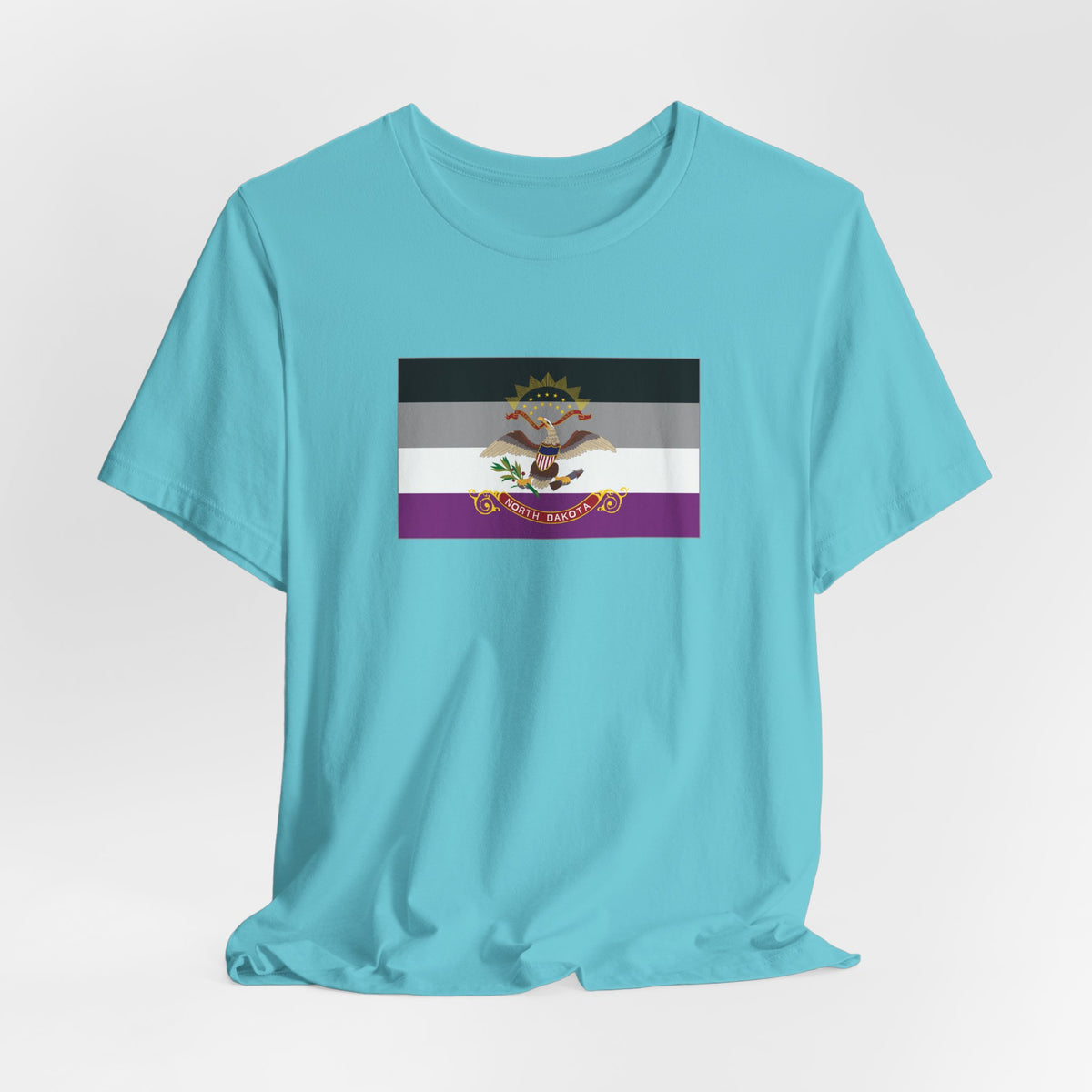 North Dakota Asexual Pride Flag T-shirt, Several Color Options