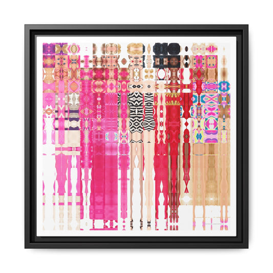 Iconic Dream Doll Fashion Fantasies Abstract Portrait Collage Art, Matte Canvas, Framed (Multi-color options)