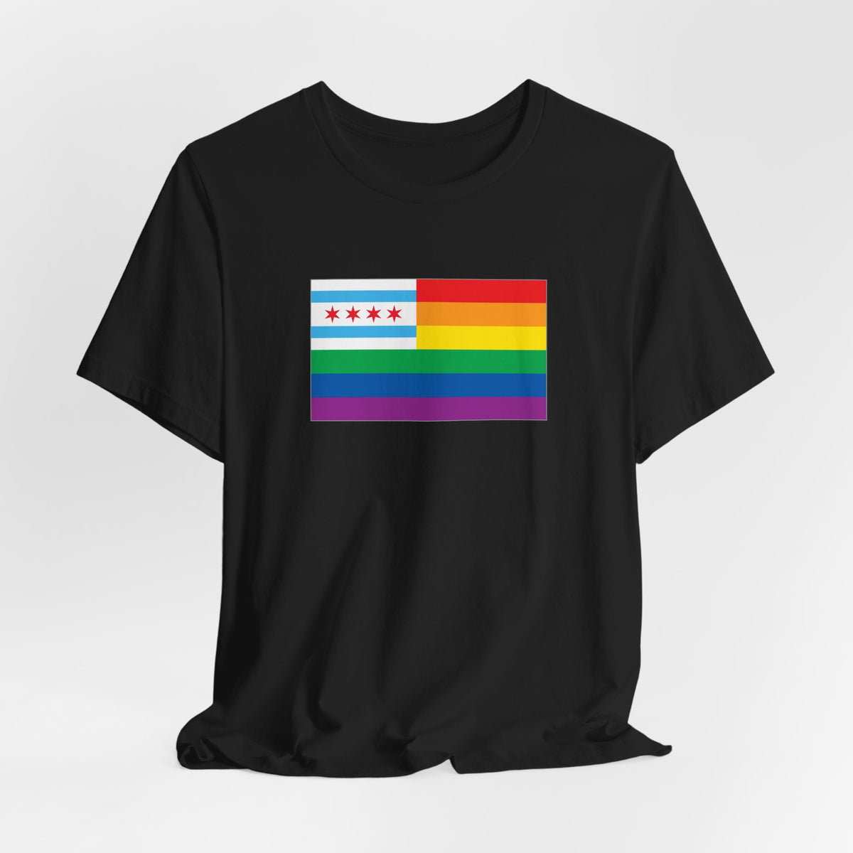 Chicago, Illinois Rainbow Pride Flag T-shirt, Several Color Options