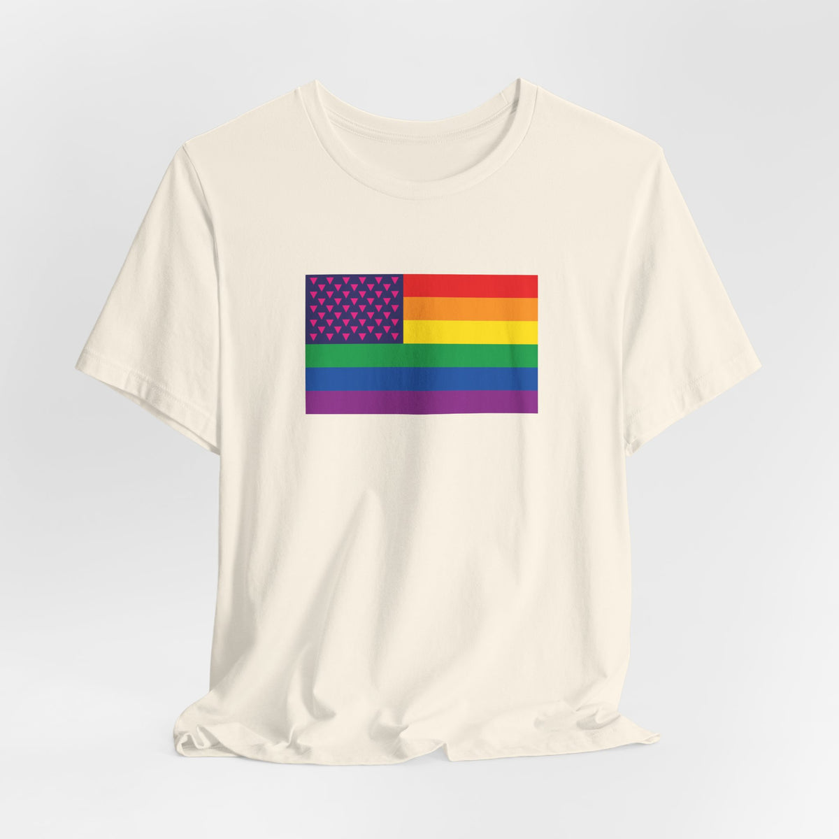 USA Old Glory Stars n Triangles Rainbow Pride Flag T-shirt, Several Color Options