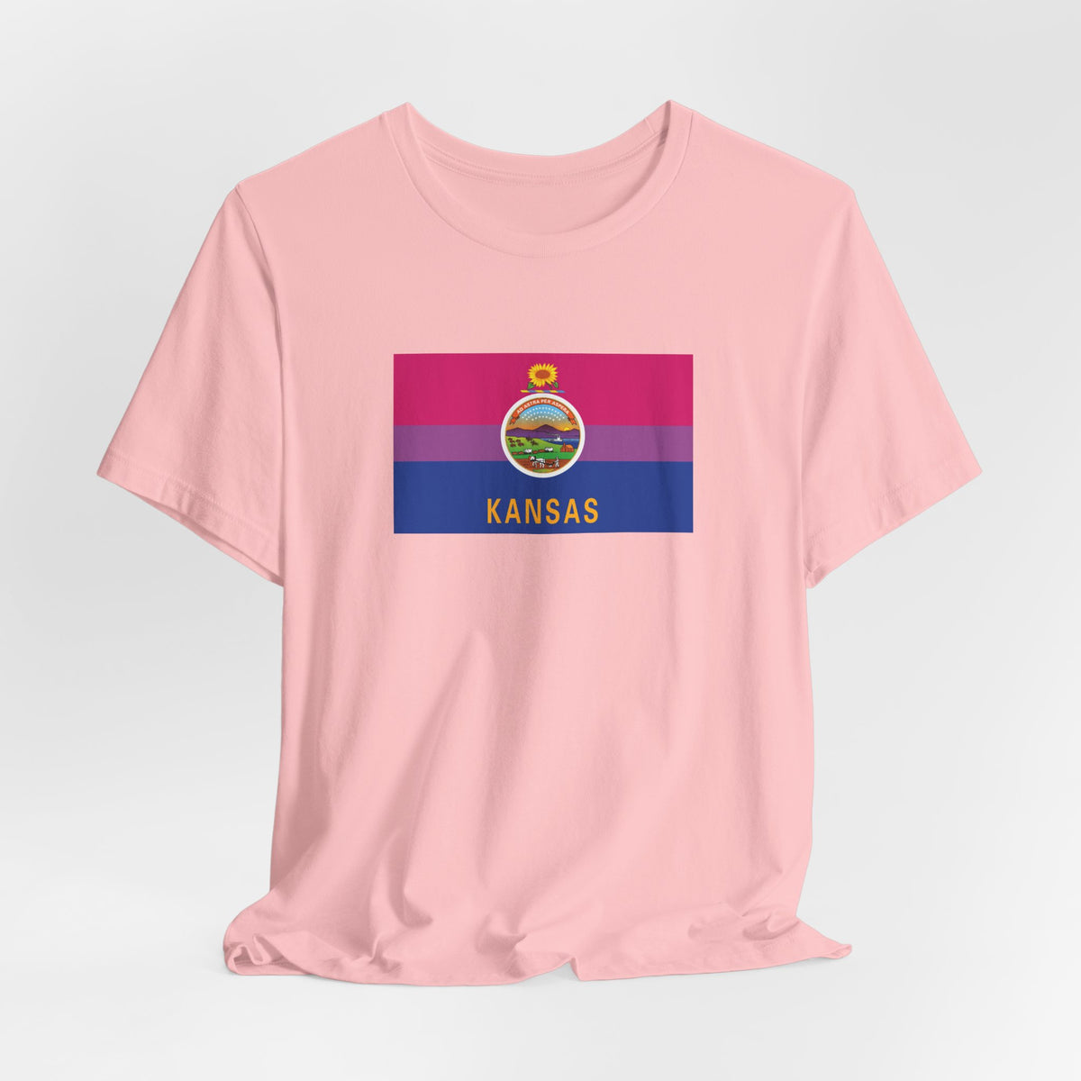 Kansas Bisexual Pride Flag T-shirt, Several Color Options