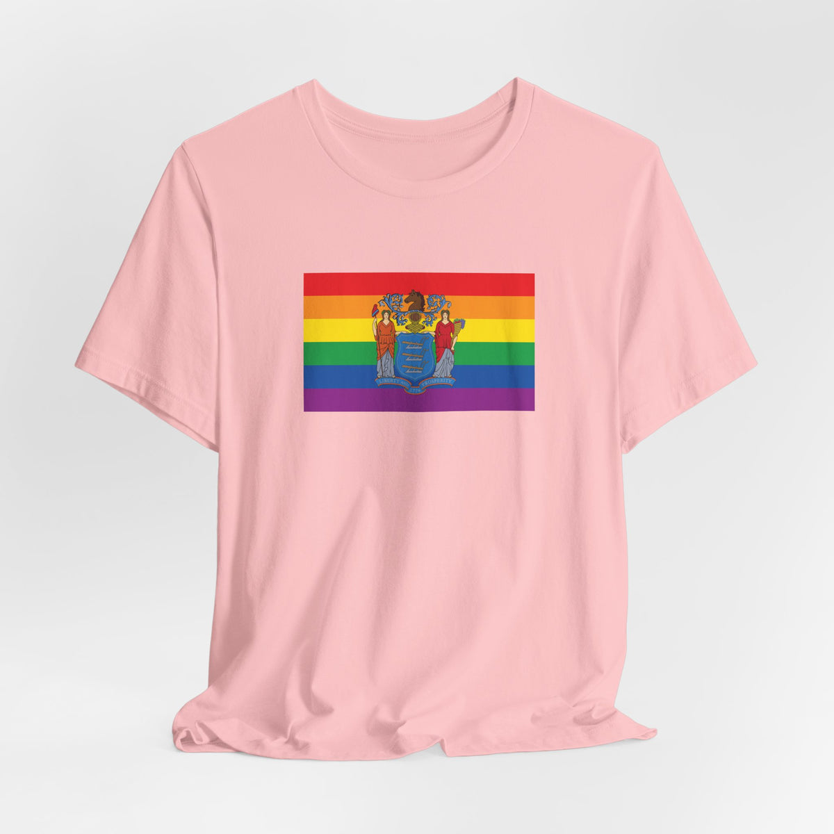New Jersey Rainbow Pride Flag T-shirt, Several Color Options