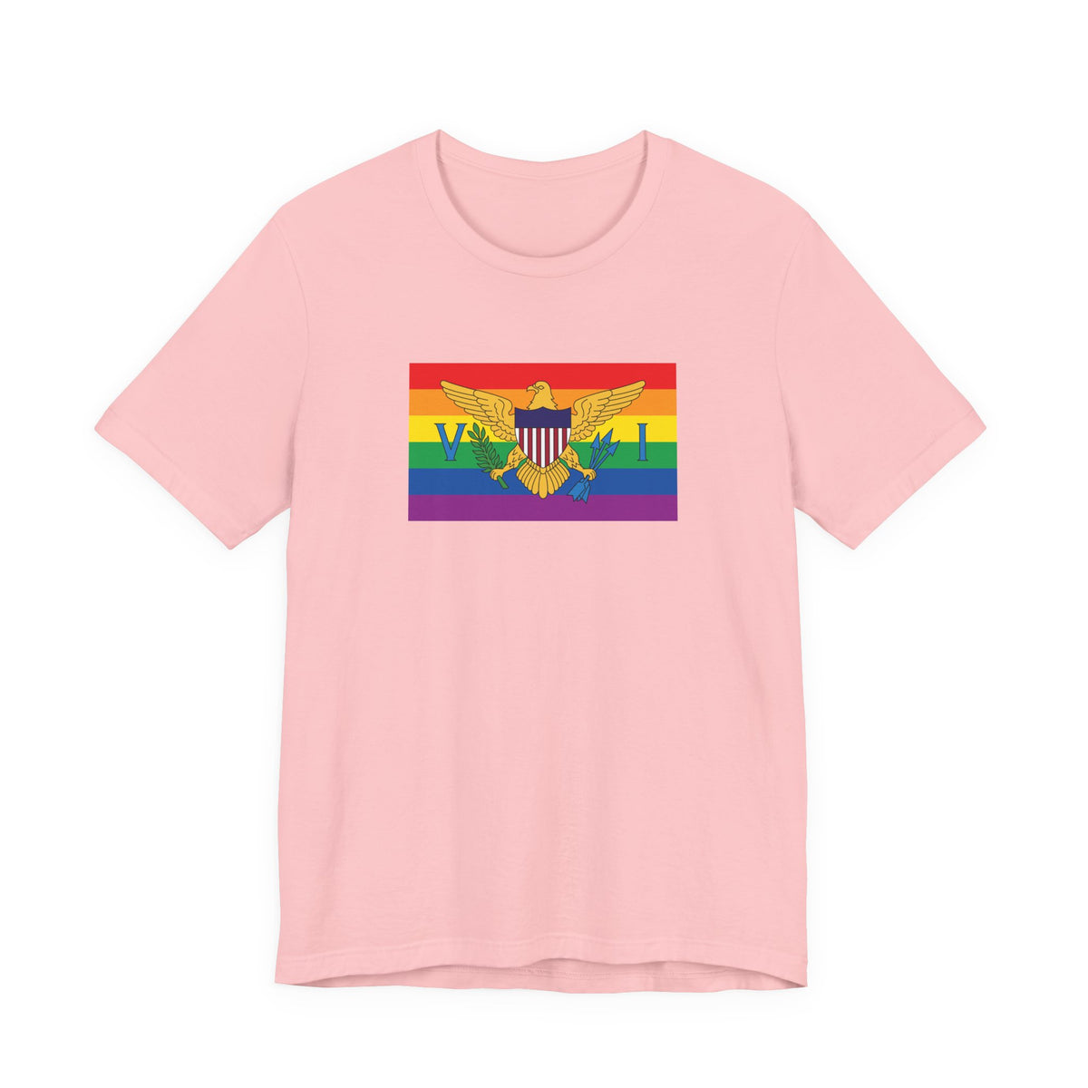 U.S. Virgin Islands Rainbow Pride Flag T-shirt, Several Color Options
