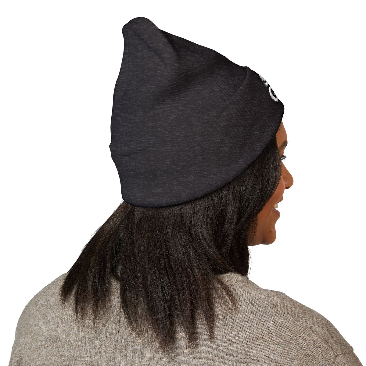 SKI GAY Knit Beanie - white deco