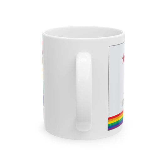 California Rainbow Pride Flag "UNITED" Ceramic Mug