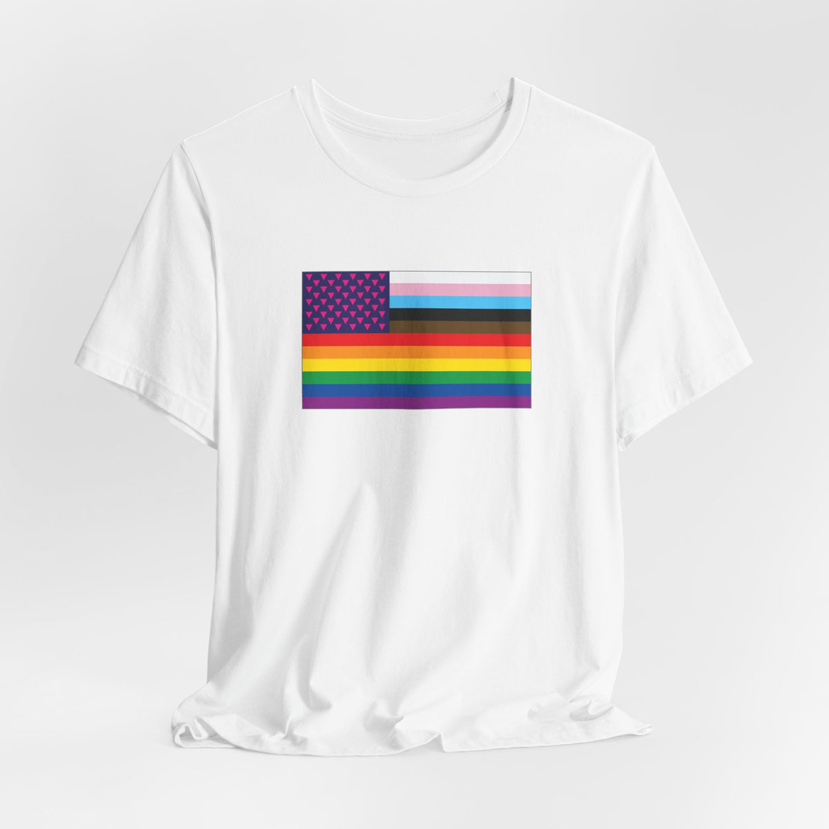 USA Old Glory Stars n Triangles Progress Pride Flag T-shirt, Several Color Options