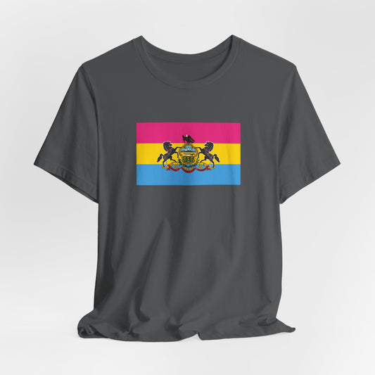 Pennsylvania Pansexual Pride Flag T-shirt, Several Color Options