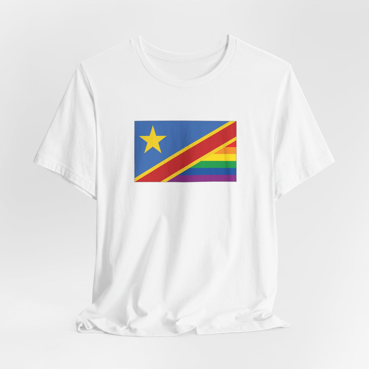 Democratic Republic of the Congo Rainbow Pride Flag T-shirt, Several Color Options