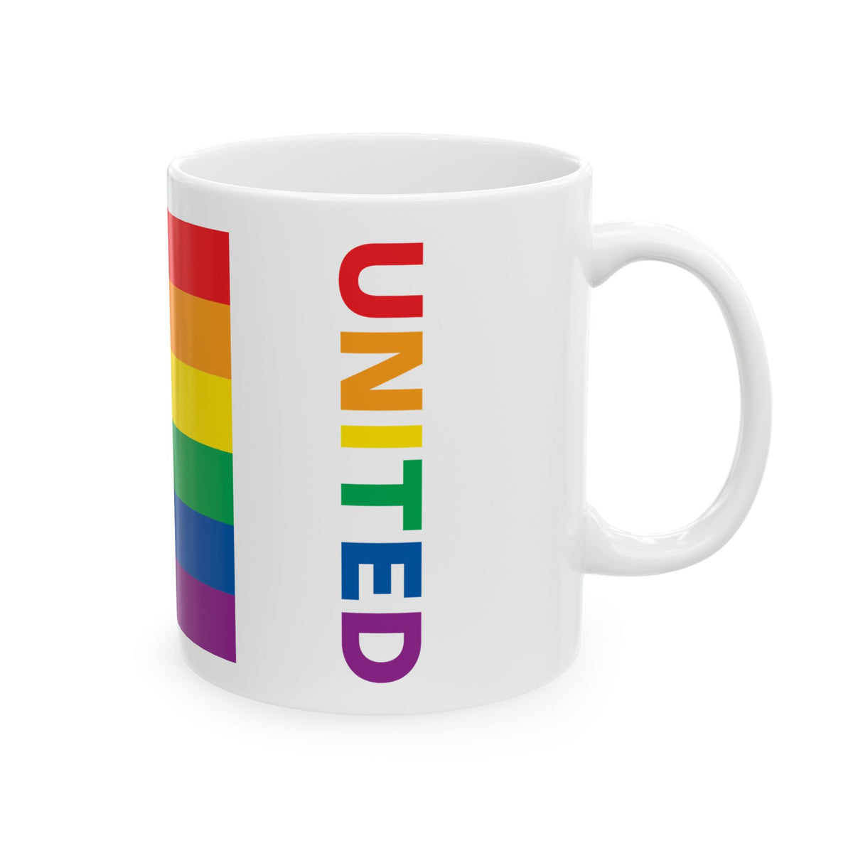 New York Rainbow Pride Flag "UNITED" Ceramic Mug