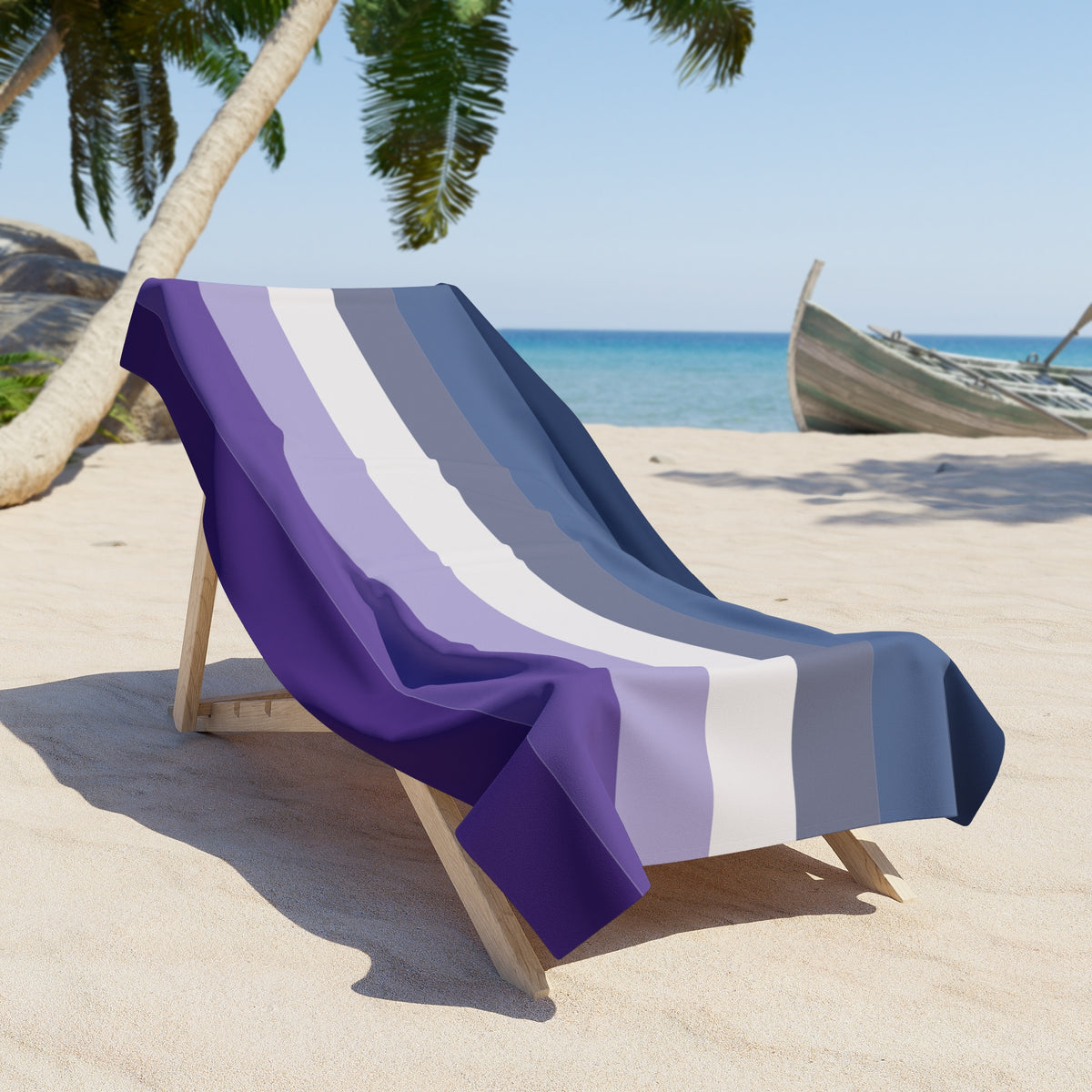 Butch Lesbian Pride Flag Beach Towel - horizontal stripe deco