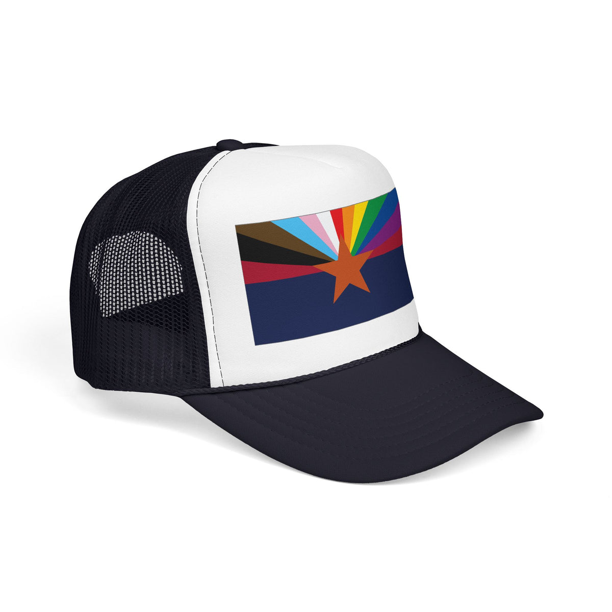 Arizona Rainbow Pride Flag "UNITED" Printed Foam Trucker Hat, Several Color Options