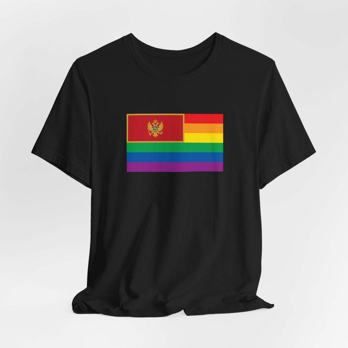 Montenegro Rainbow Pride Flag T-shirt, Several Color Options