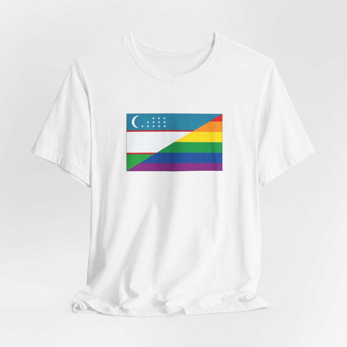 Uzbekistan Rainbow Pride Flag T-shirt, Several Color Options