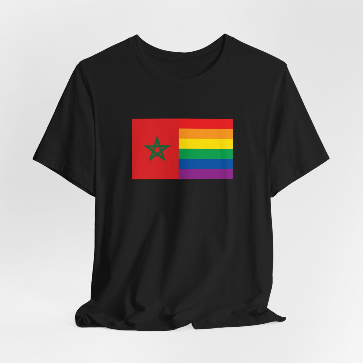 Morocco Rainbow Pride Flag T-shirt, Several Color Options
