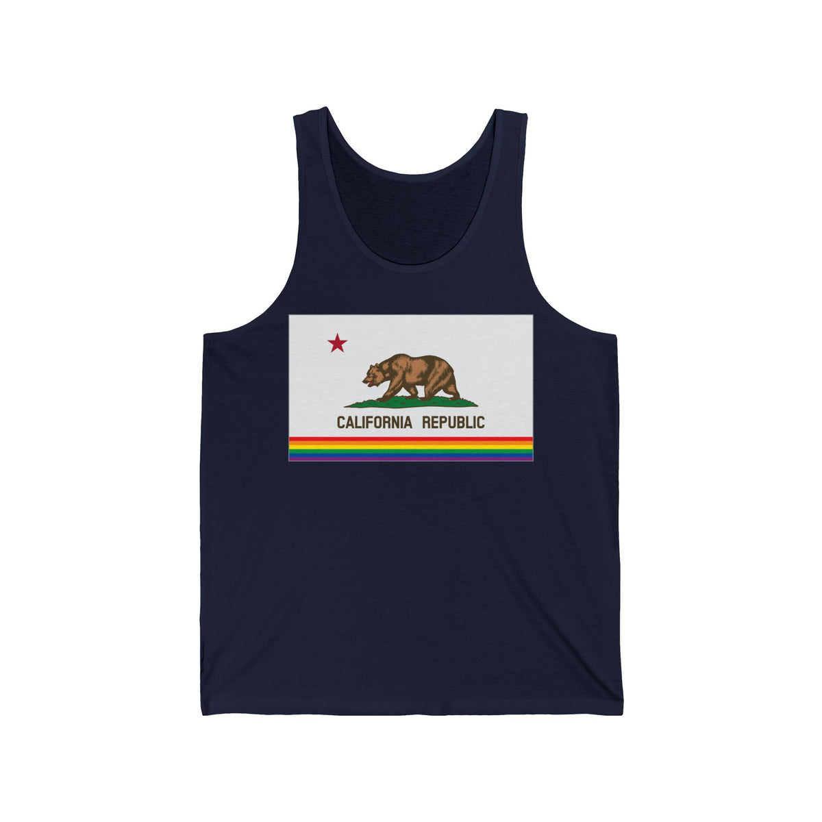California Rainbow Pride Flag Jersey Tank