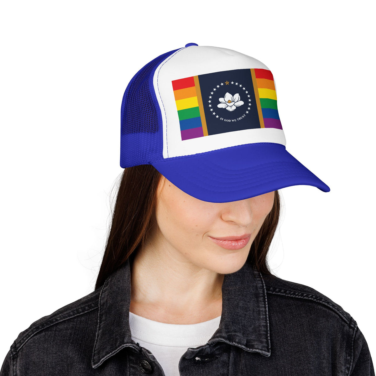 Mississippi Rainbow Pride Flag "UNITED" Printed Foam Trucker Hat, Several Color Options