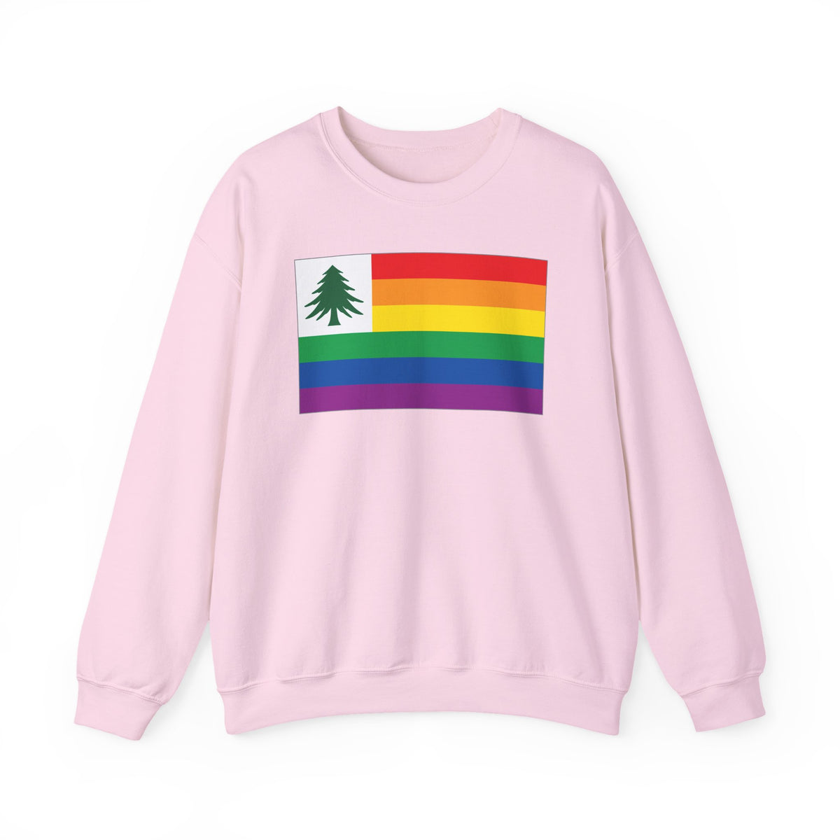New England Rainbow Pride Flag Unisex Crewneck Sweatshirt, White, Black or Light Pink