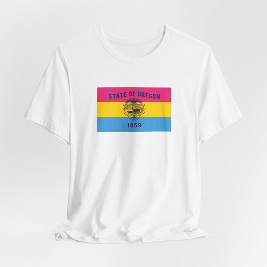 Oregon Pansexual Pride Flag T-shirt, Several Color Options