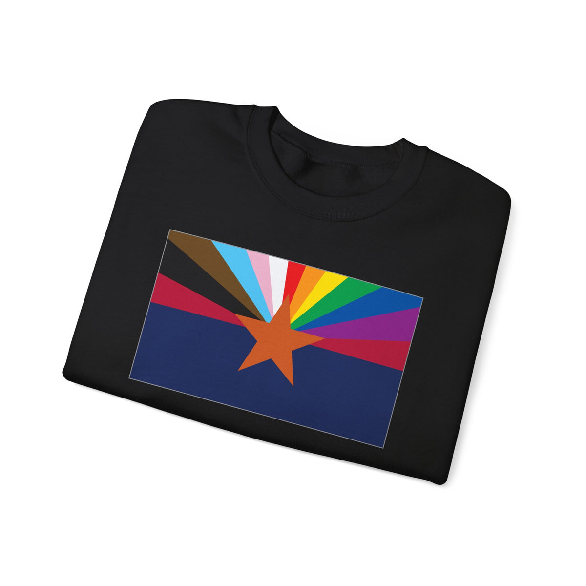 Arizona Rainbow Pride Flag Unisex Crewneck Sweatshirt, White, Black or Light Pink