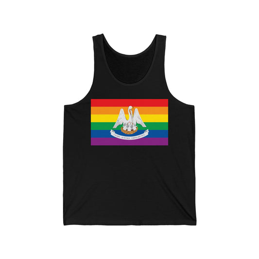 Louisiana Rainbow Pride Flag Jersey Tank