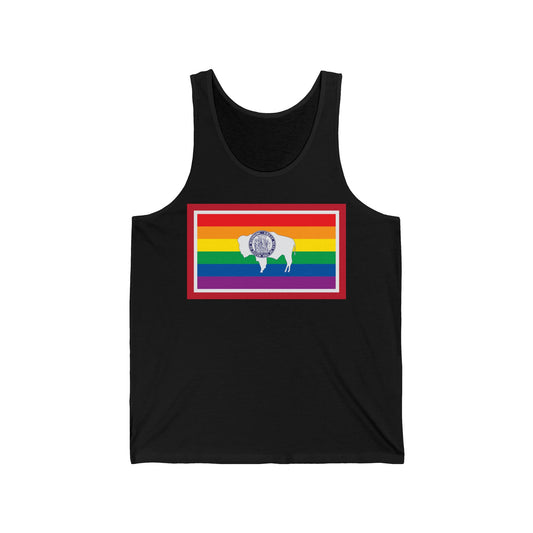 Wyoming Rainbow Pride Flag Jersey Tank