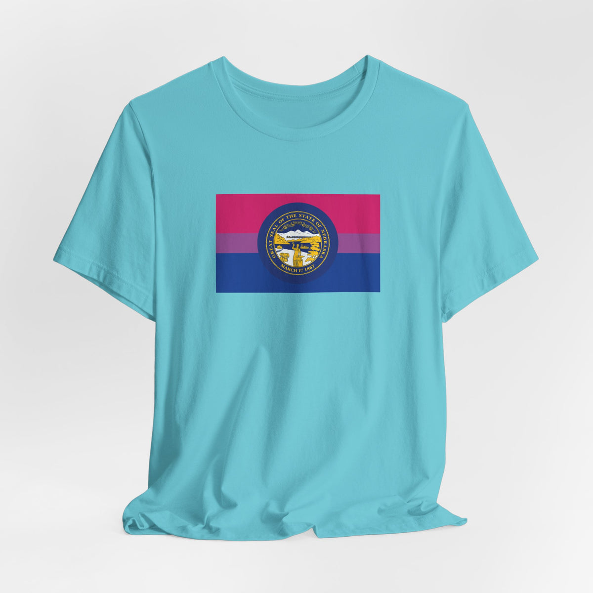 Nebraska Bisexual Pride Flag T-shirt, Several Color Options