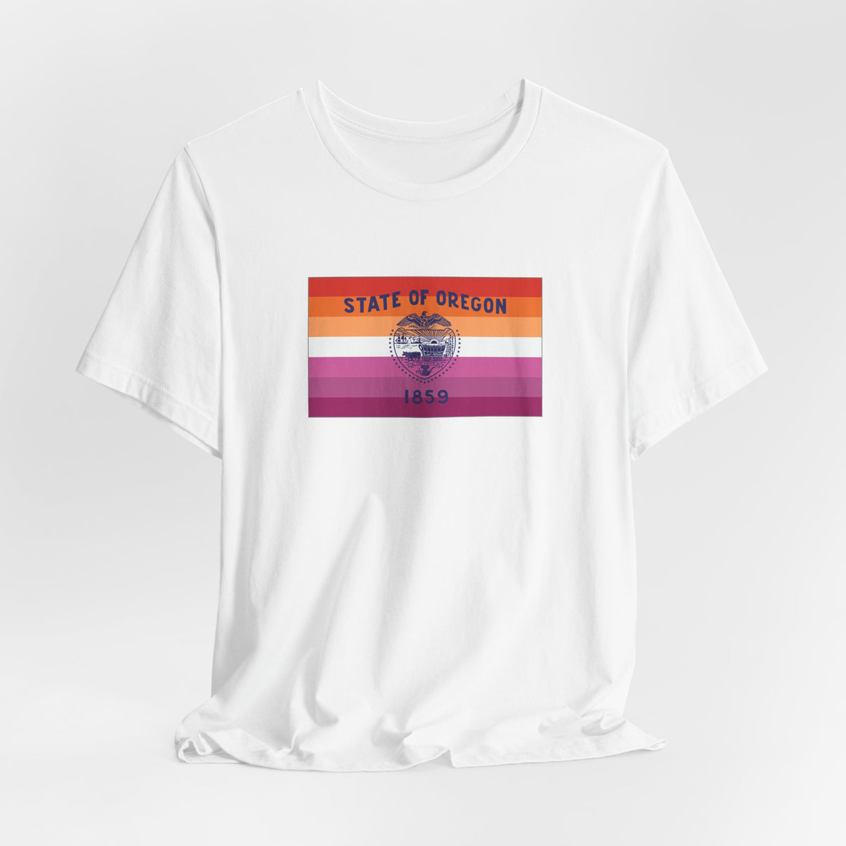 Oregon Lesbian Pride Flag T-shirt, Several Color Options