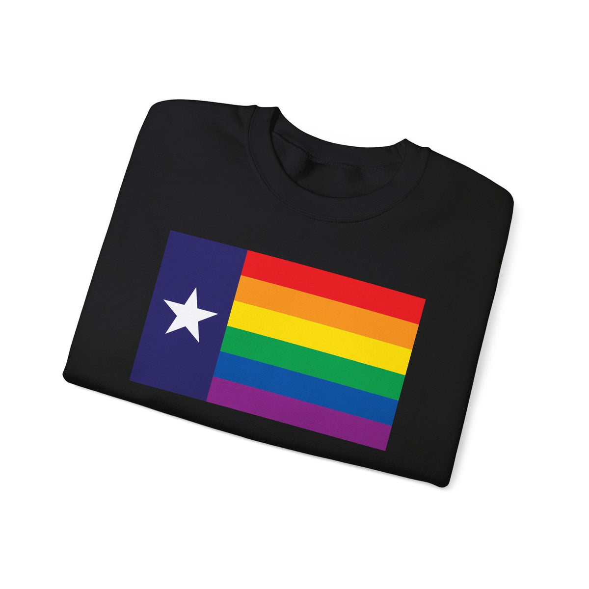 Texas Rainbow Pride Flag Unisex Crewneck Sweatshirt, White, Black or Light Pink