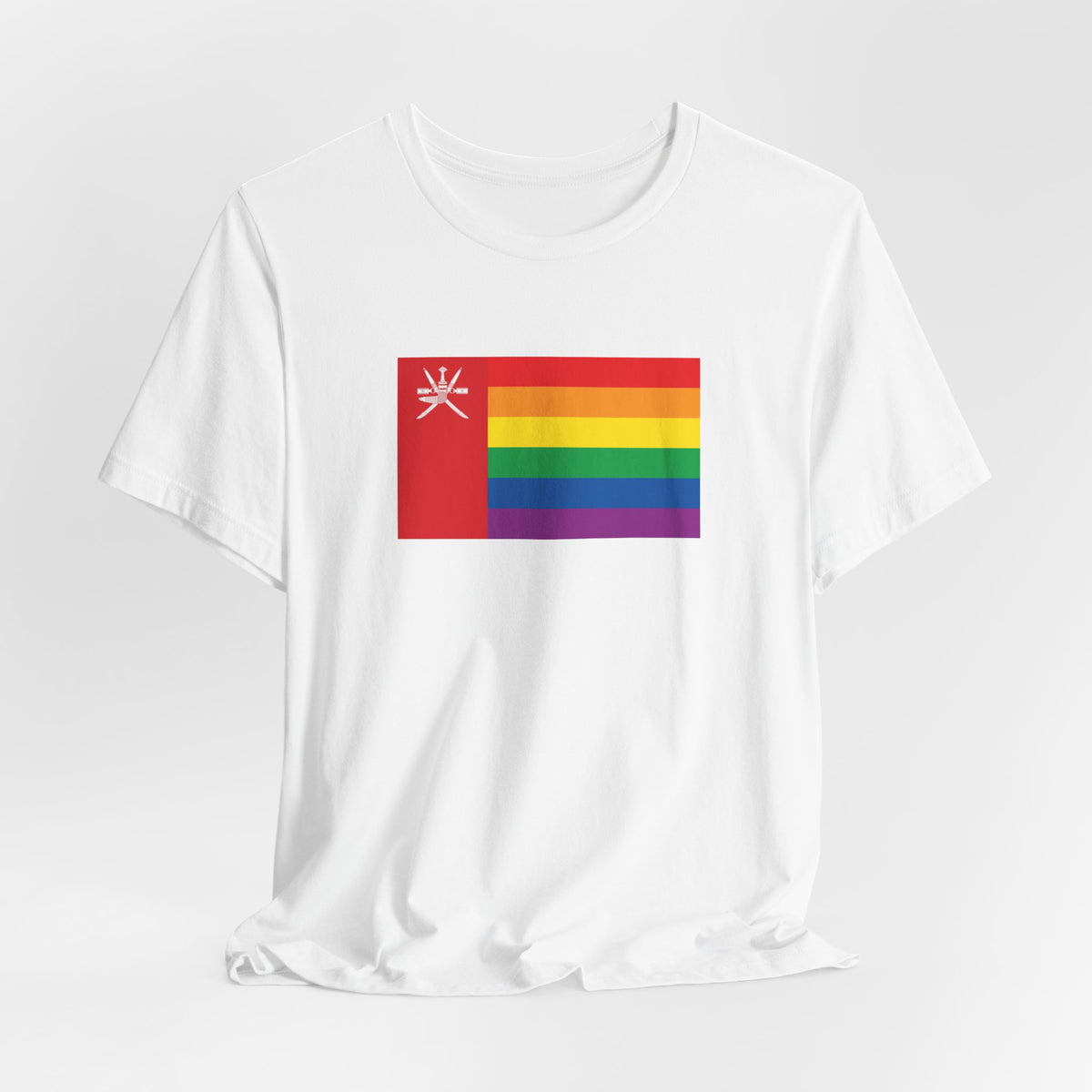 Oman Rainbow Pride Flag T-shirt, Several Color Options