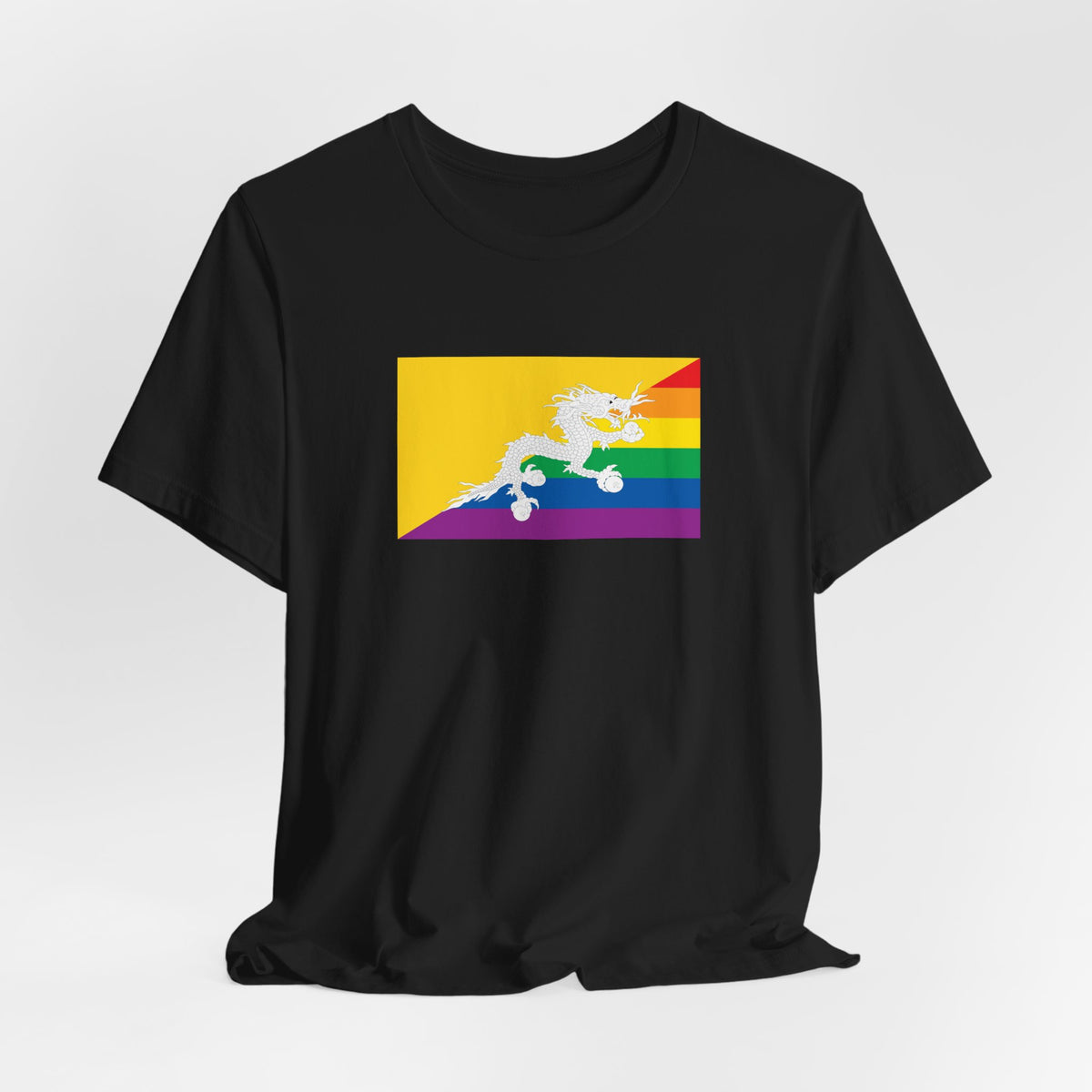 Bhutan Rainbow Pride Flag T-shirt, Several Color Options