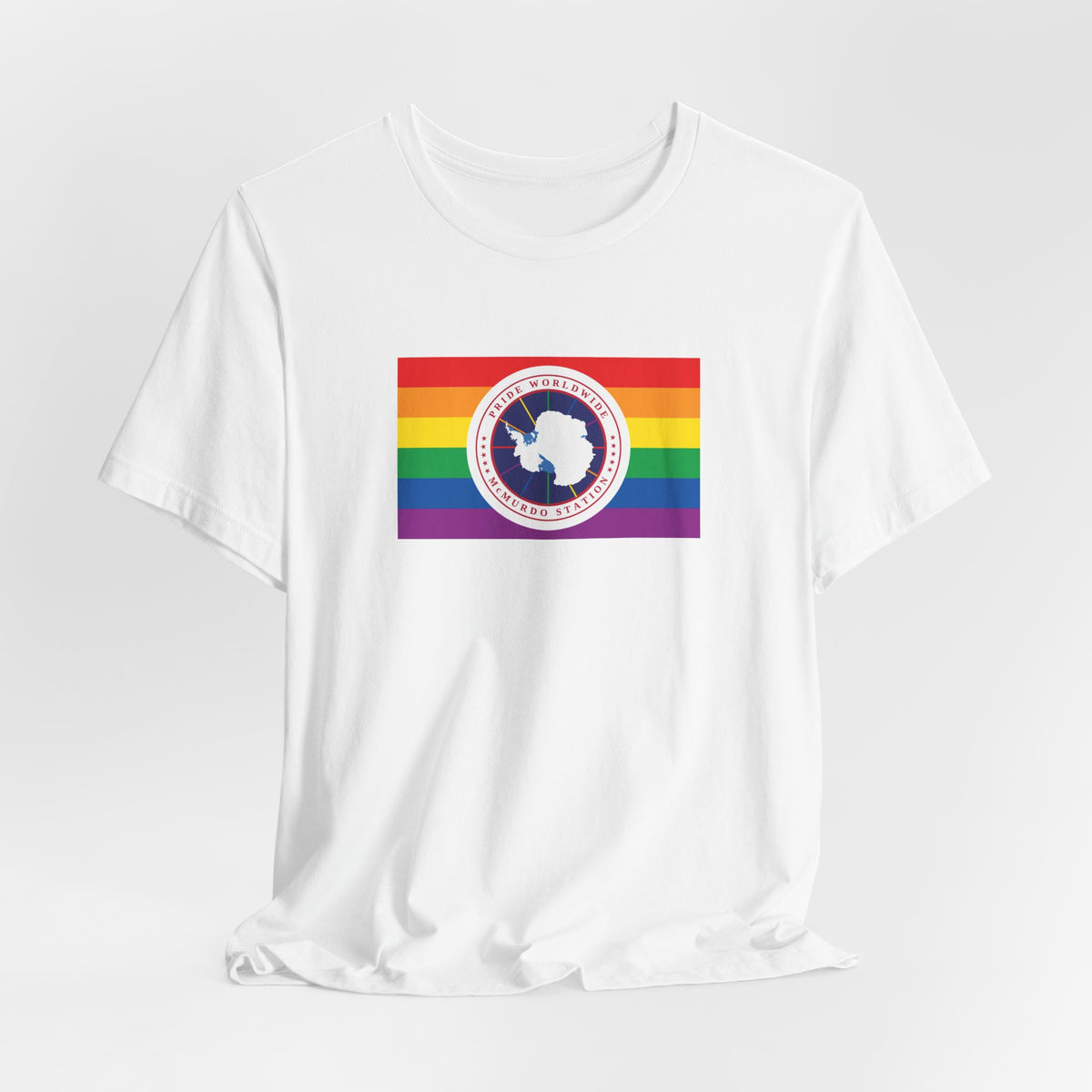 McMurdo Station, Antarctica Rainbow Pride Flag T-shirt, Several Color Options