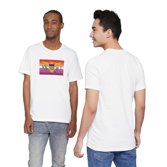 U.S. Virgin Islands Lesbian Pride Flag T-shirt, Several Color Options