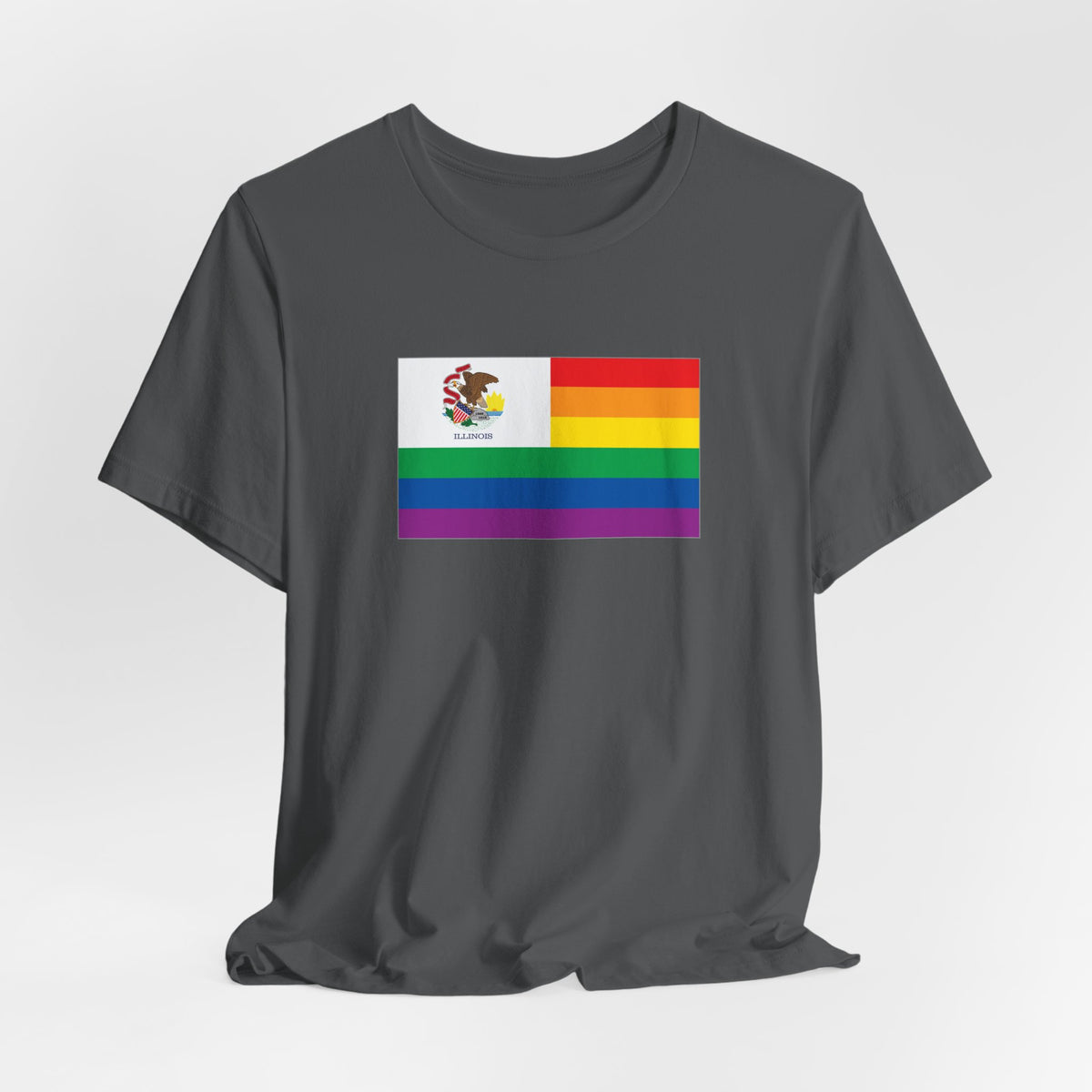 Illinois Rainbow Pride Flag T-shirt, Several Color Options