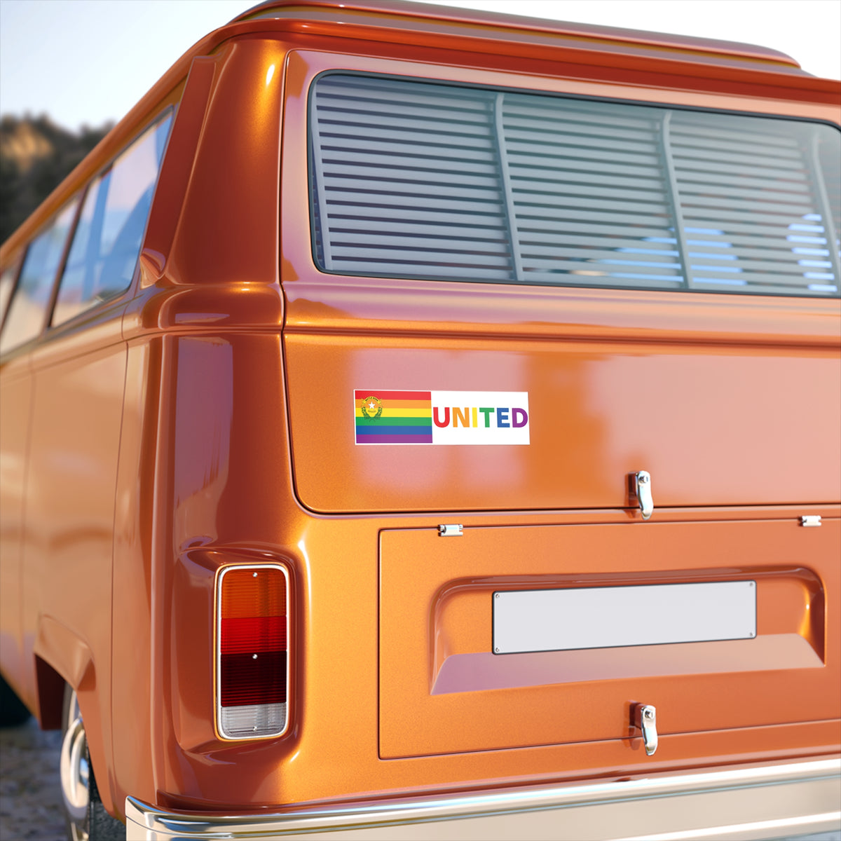 Nevada Rainbow Pride Flag "UNITED" Bumper Sticker