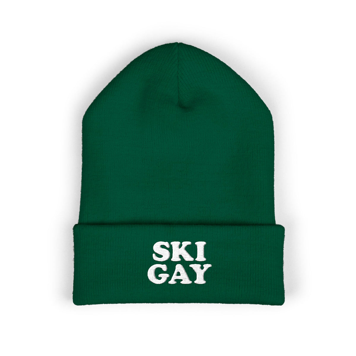 SKI GAY Knit Beanie - white deco