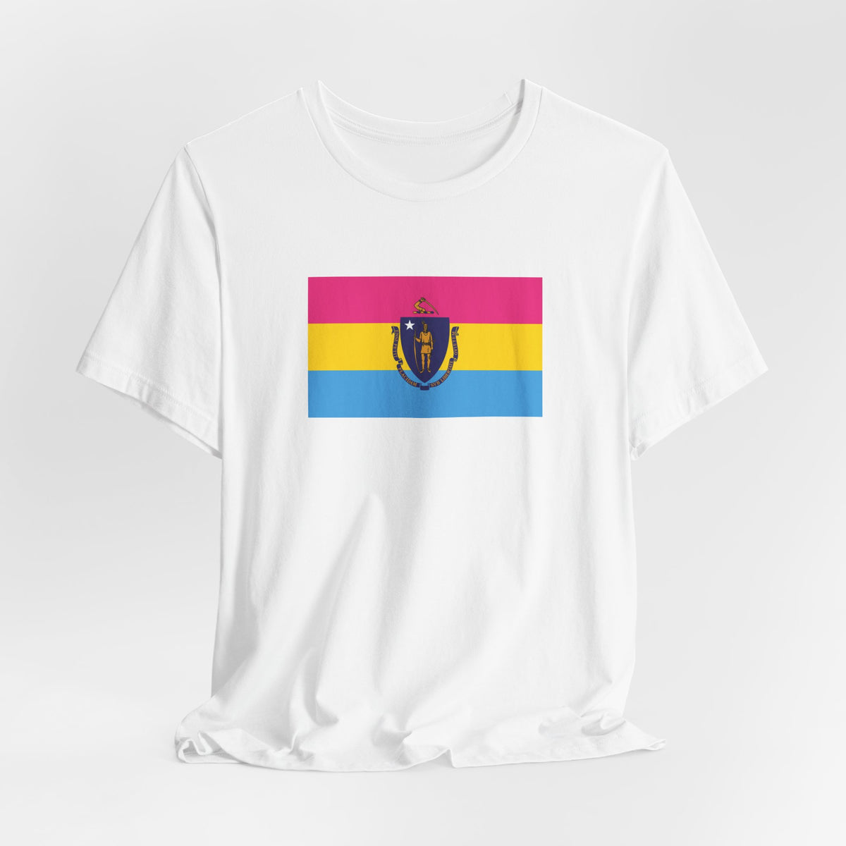 Massachusetts Pansexual Pride Flag T-shirt, Several Color Options
