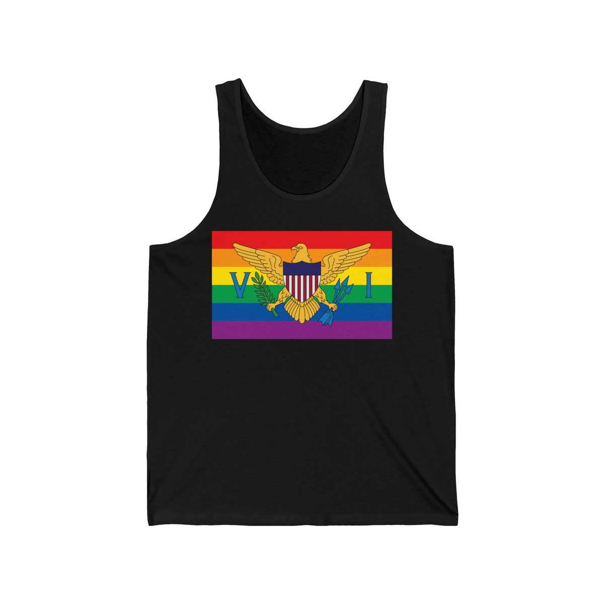 U.S. Virgin Islands Rainbow Pride Flag Jersey Tank