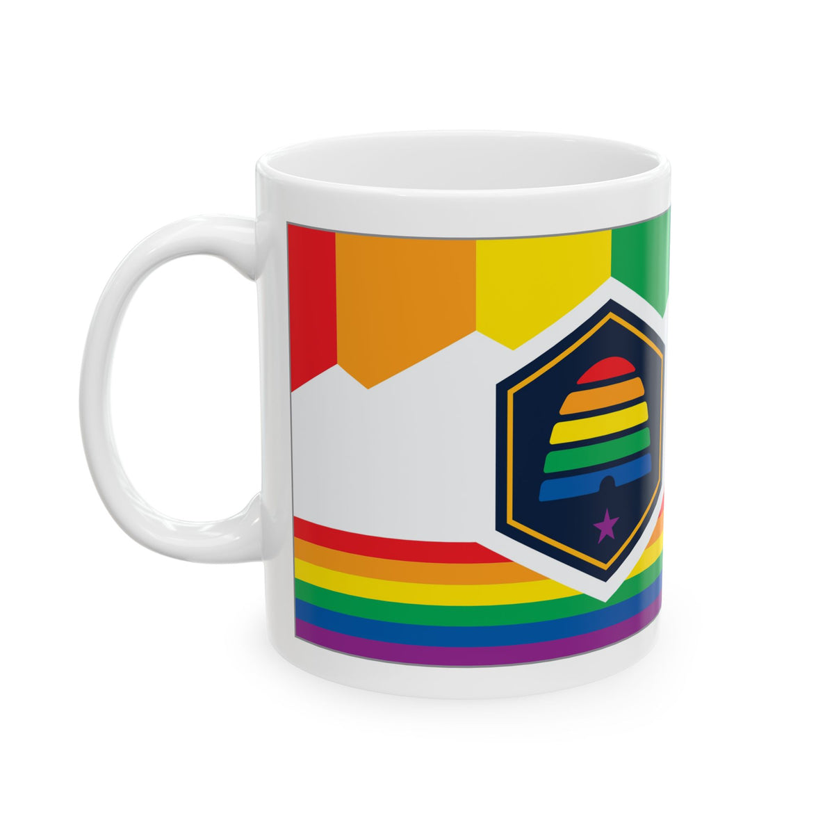 Utah Rainbow Pride Flag "UNITED" Ceramic Mug